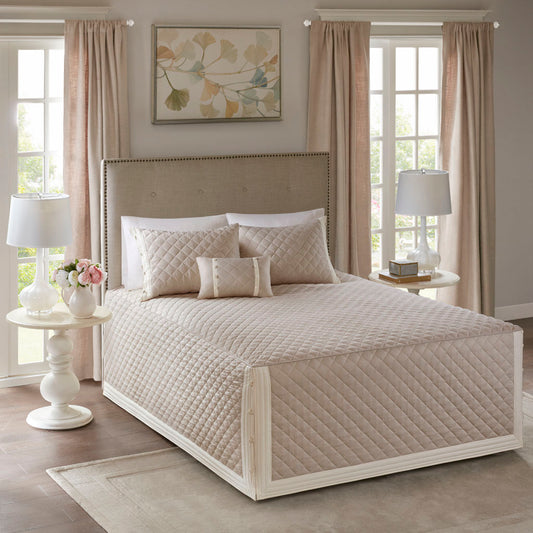 Breanna 4-Piece Cotton Reversible Tailored Bedspread Set