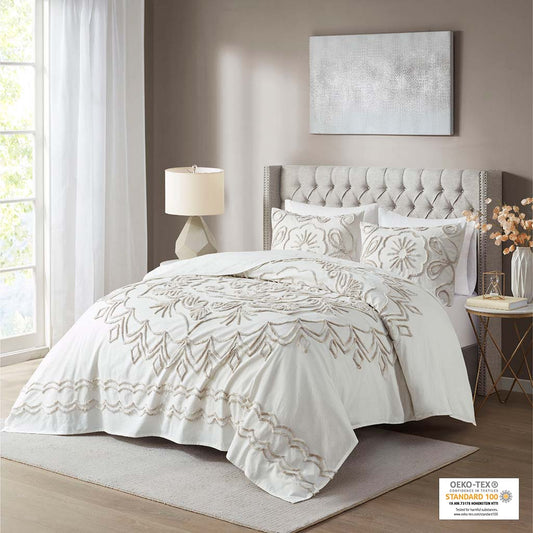 Violette 3 Piece Tufted Cotton Chenille Coverlet Set