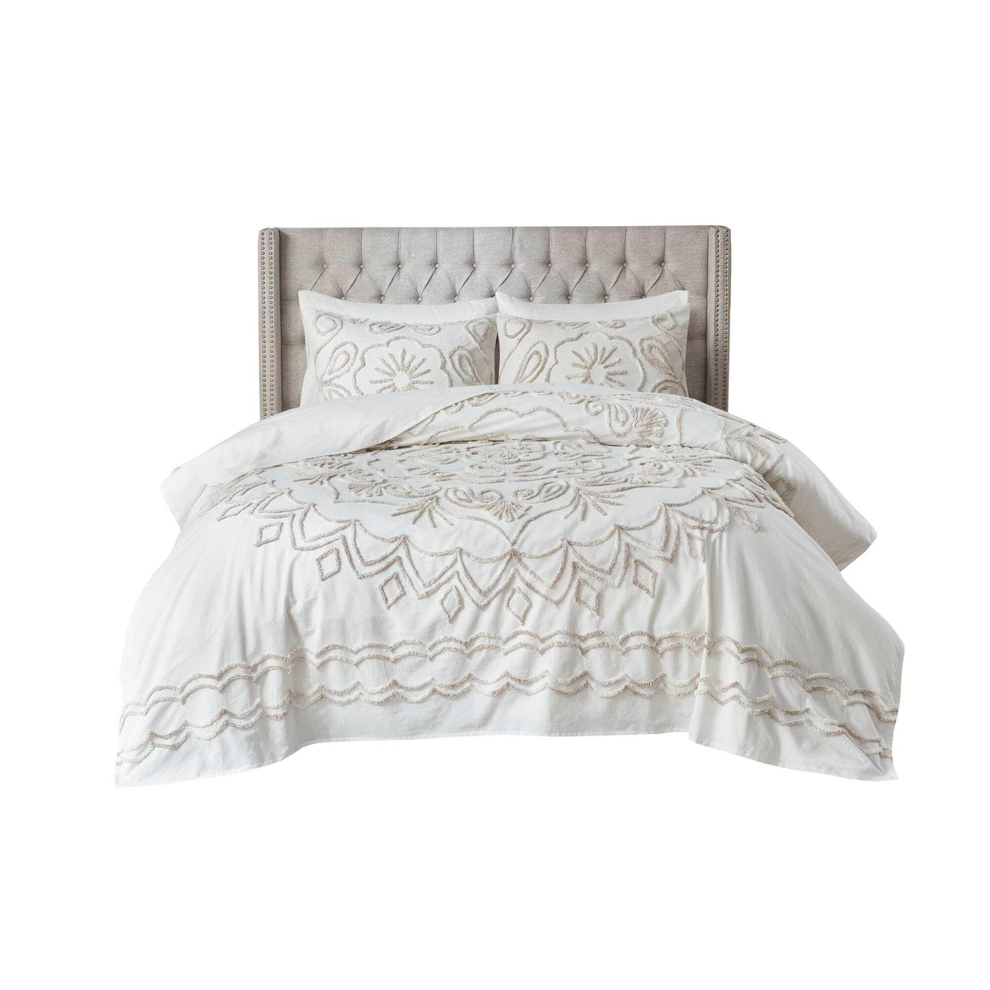 Violette 3 Piece Tufted Cotton Chenille Coverlet Set