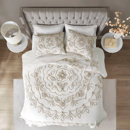 Violette 3 Piece Tufted Cotton Chenille Coverlet Set