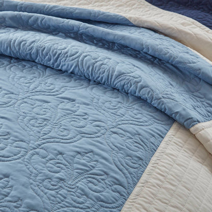 Attingham 7 Piece Quilt Set with Euro Shams and Throw Pillows
