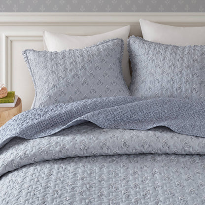 Linwood 3 Piece Ruffle Printed Quilt Set