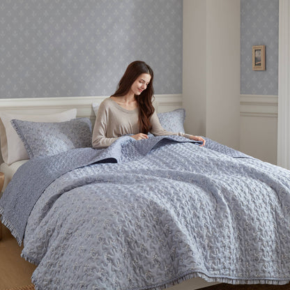 Linwood 3 Piece Ruffle Printed Quilt Set