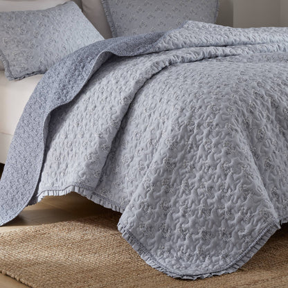 Linwood 3 Piece Ruffle Printed Quilt Set