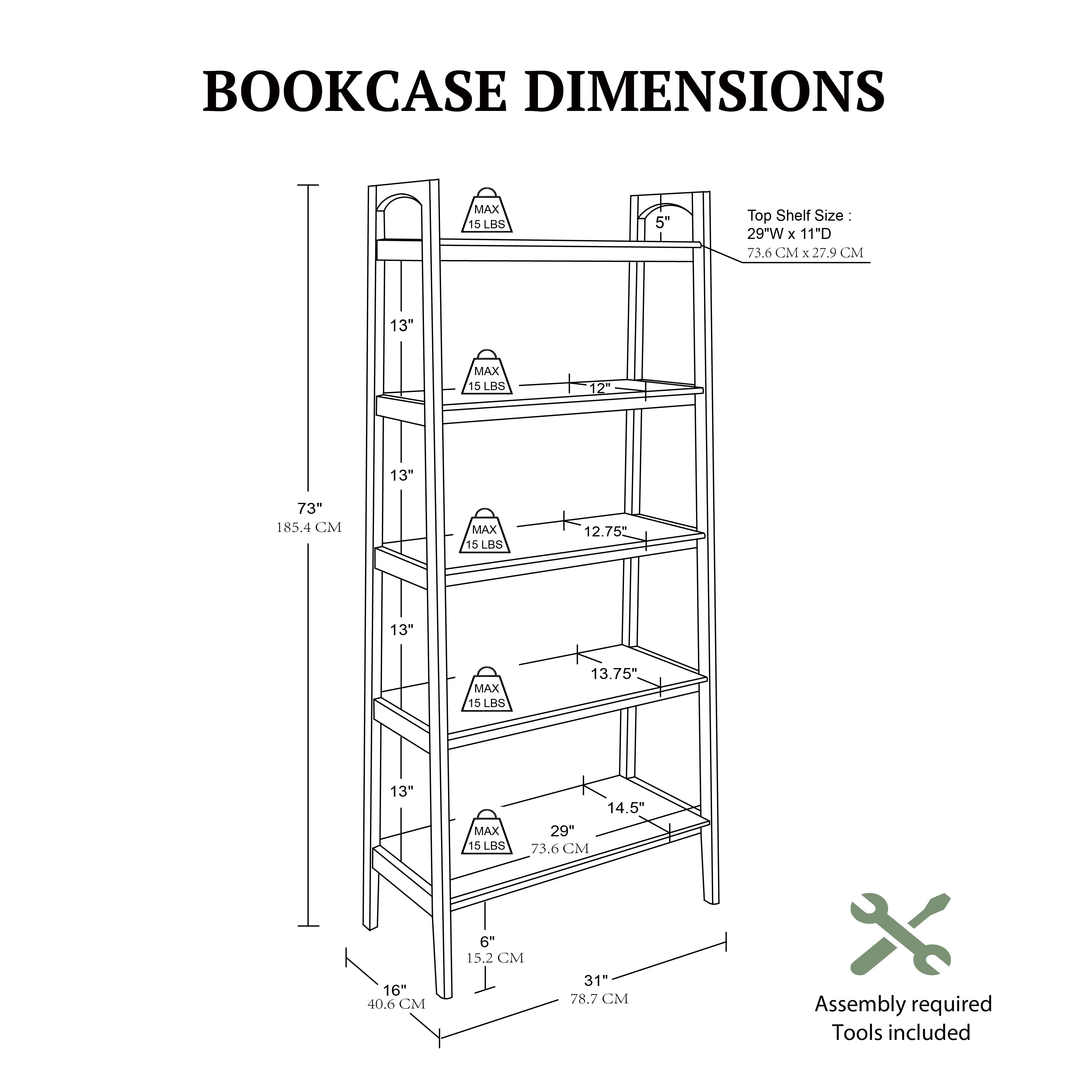 Mid-Century 5-Shelf Bookcase - Madison Park Furniture