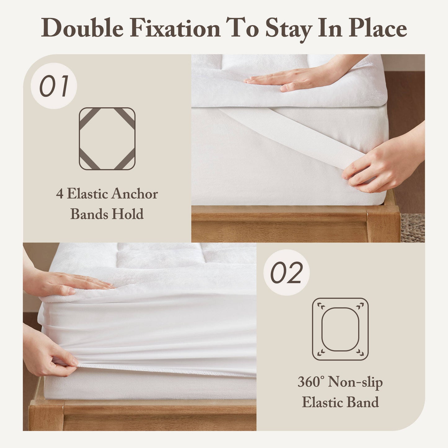 Cloud Soft Overfilled Plush Hypoallergenic Down Alternative Waterproof Mattress Pad