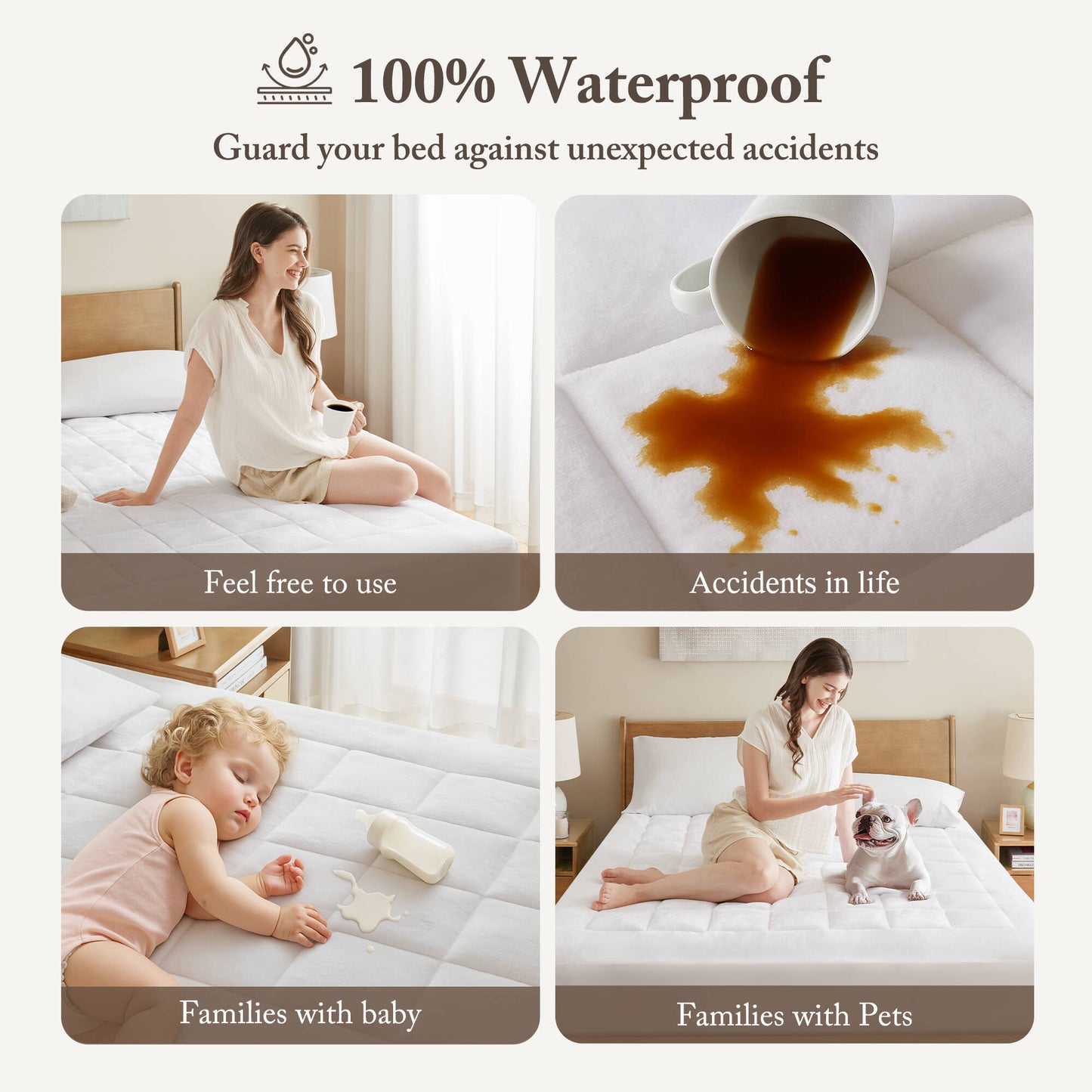 Cloud Soft Overfilled Plush Hypoallergenic Down Alternative Waterproof Mattress Pad