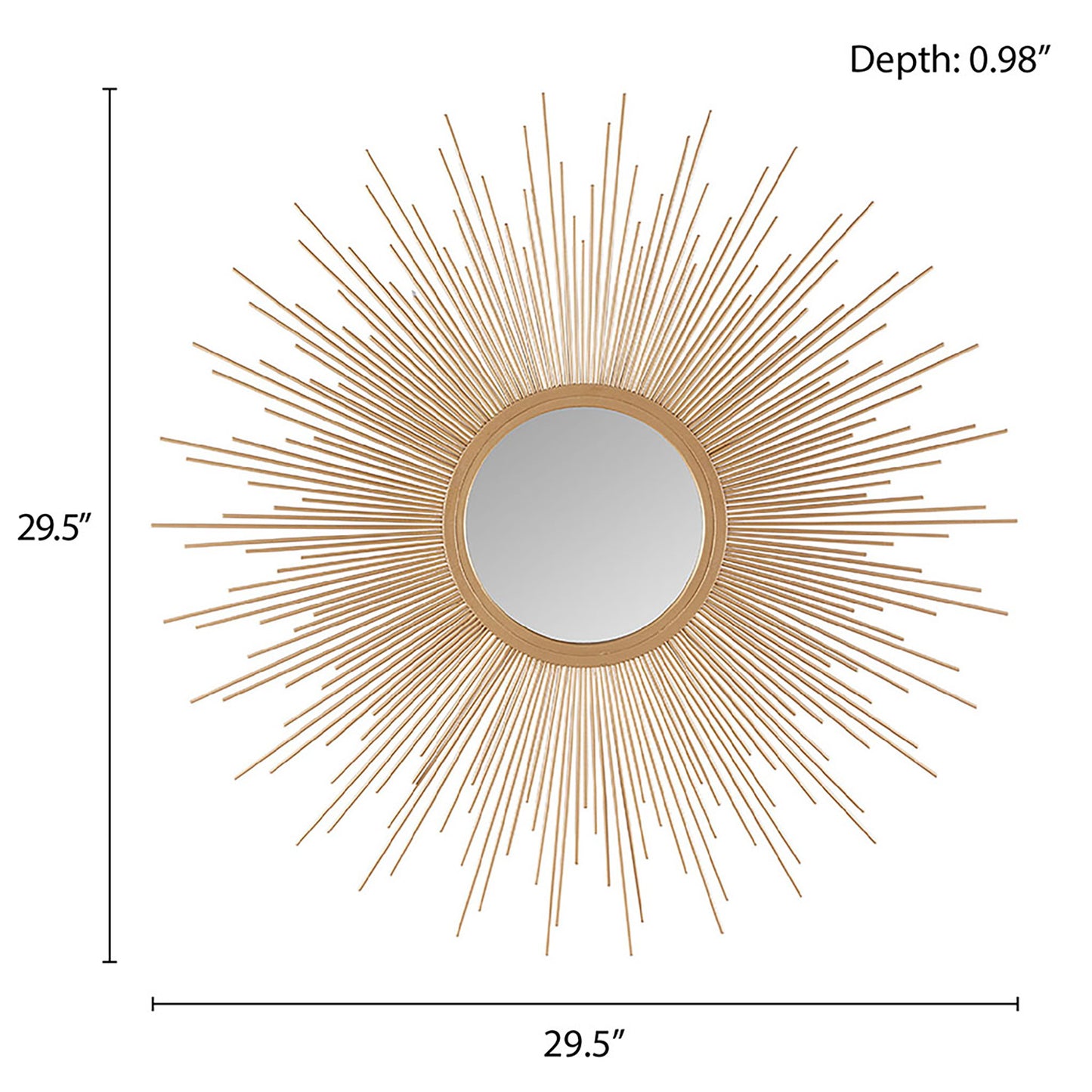 Fiore Sunburst Wall Decor Mirror 14.5"D