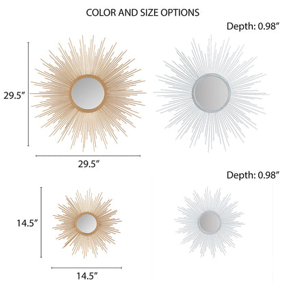 Fiore Sunburst Wall Decor Mirror 14.5"D