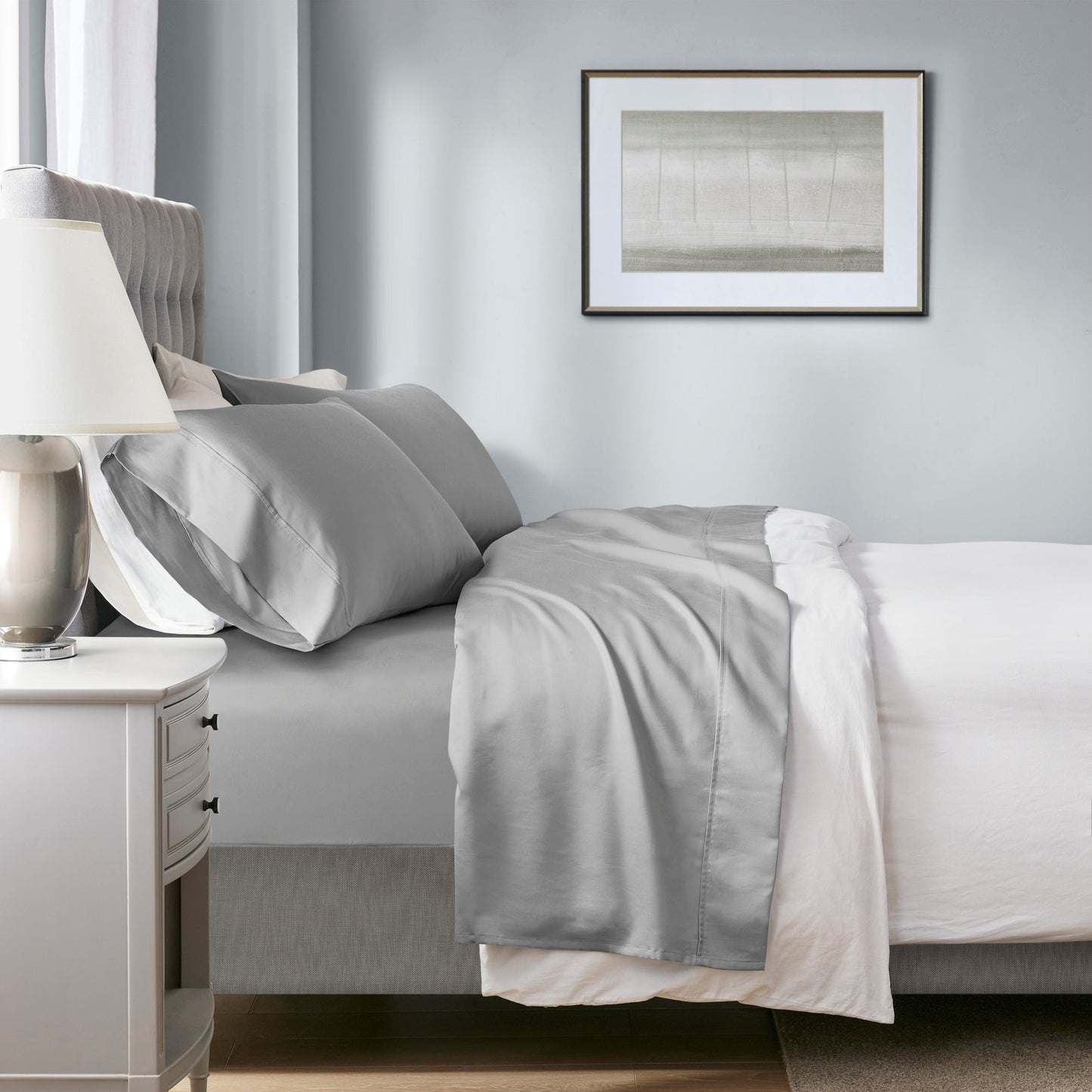 🎁 1000 Thread Count HeiQ Smart Temperature Cotton Blend 4-Piece Sheet Set (100% off)