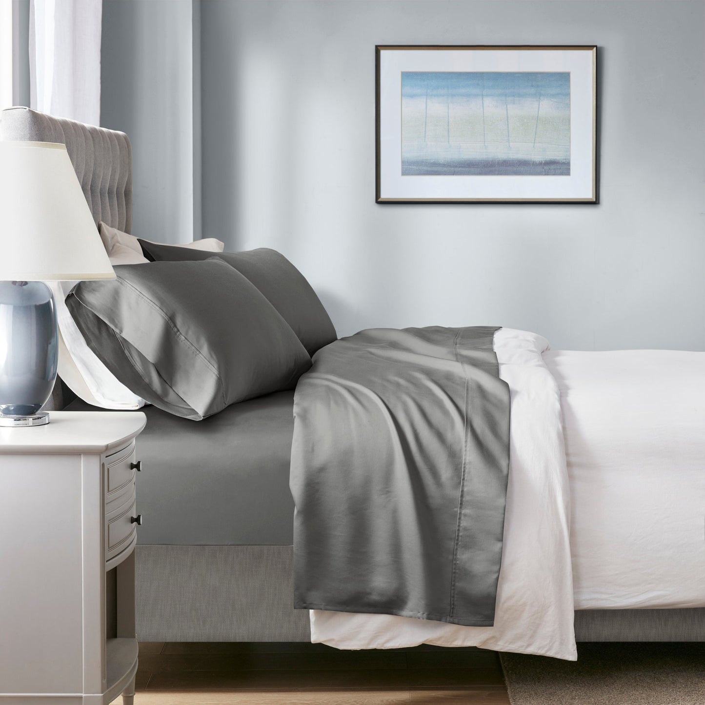 🎁 1000 Thread Count HeiQ Smart Temperature Cotton Blend 4-Piece Sheet Set (100% off)