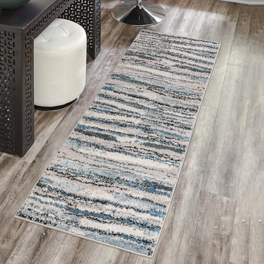 Riley Watercolor Abstract Stripe Woven Area Rug