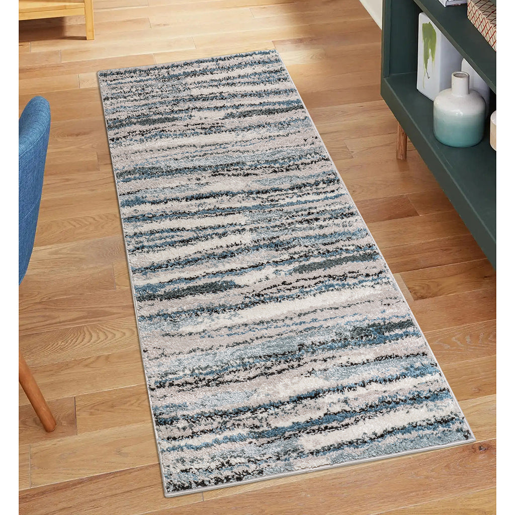 Riley Watercolor Abstract Stripe Woven Area Rug