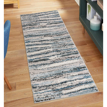 Riley Watercolor Abstract Stripe Woven Area Rug