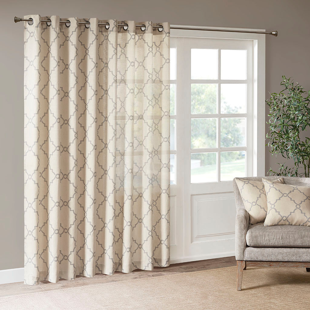 Saratoga Fretwork Print Patio Window Curtain