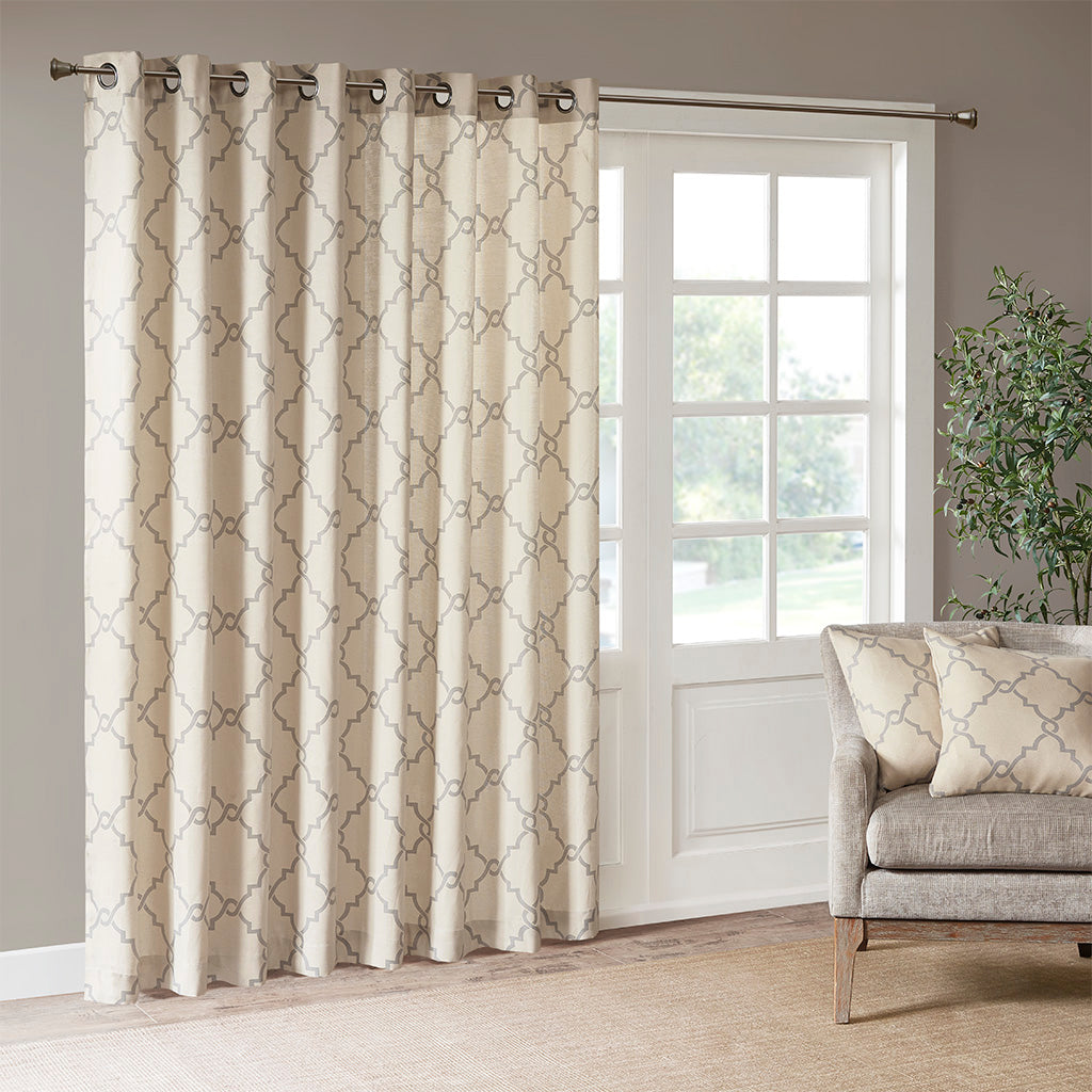 Saratoga Fretwork Print Patio Window Curtain