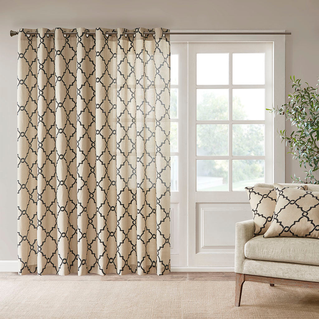 Saratoga Fretwork Print Patio Window Curtain