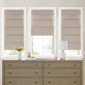 Otis Faux Linen Cordless Total Blackout Roman Shade