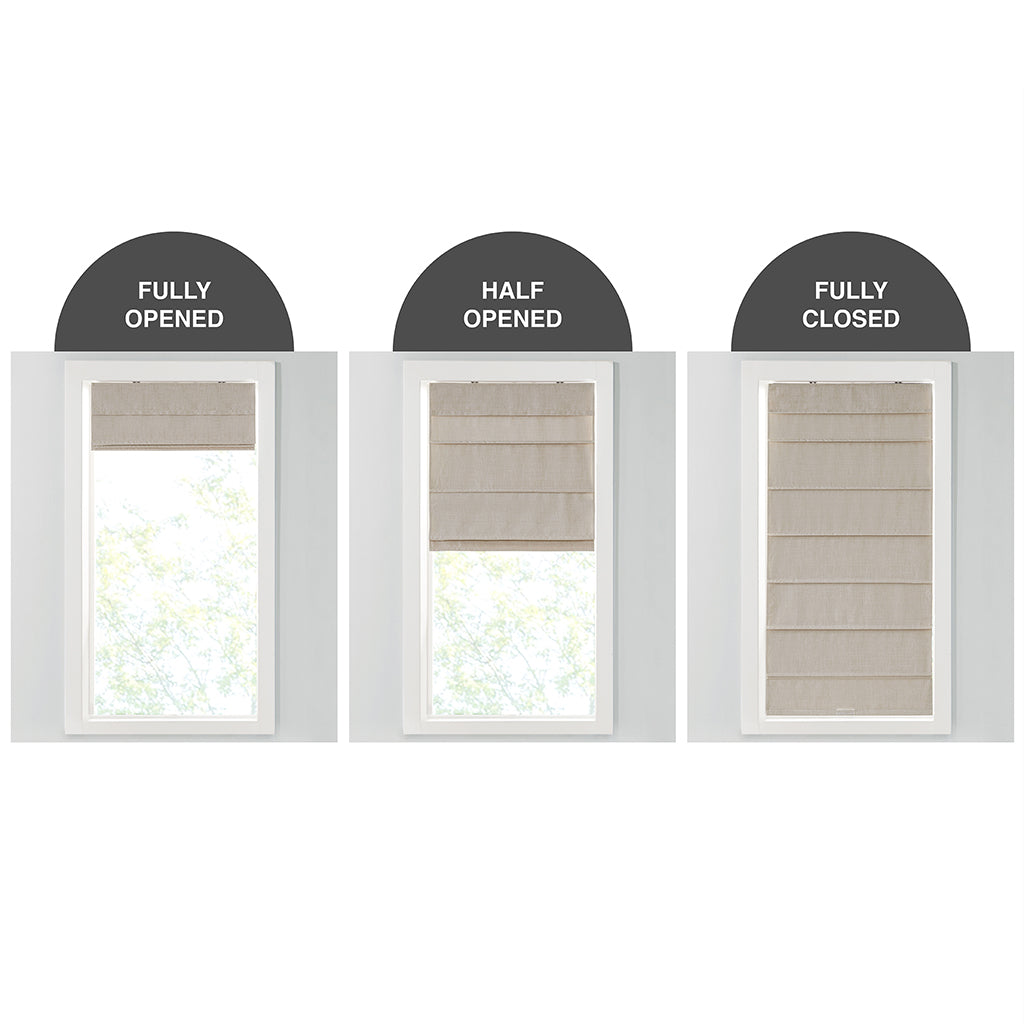 Otis Faux Linen Cordless Total Blackout Roman Shade