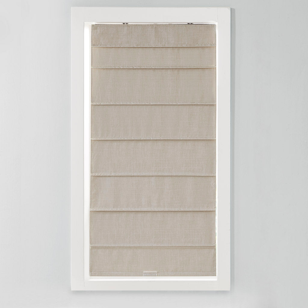 Otis Faux Linen Cordless Total Blackout Roman Shade