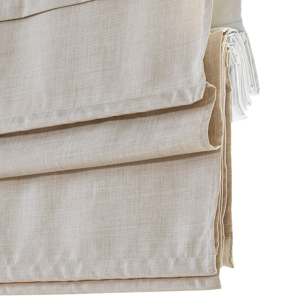 Otis Faux Linen Cordless Total Blackout Roman Shade