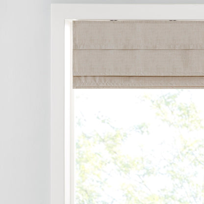 Otis Faux Linen Cordless Total Blackout Roman Shade