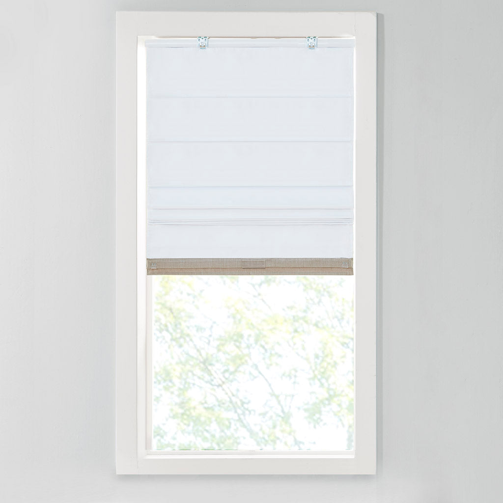 Otis Faux Linen Cordless Total Blackout Roman Shade