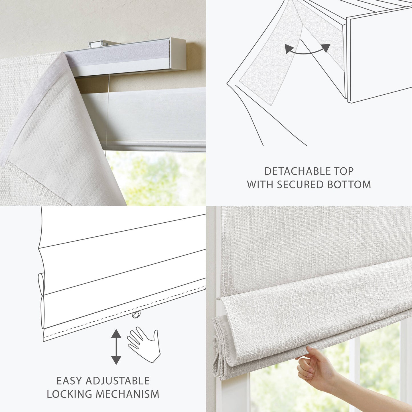 Quincy Total Blackout Cordless Roman Shade