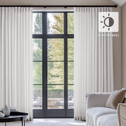 Emery 300gsm poly linen with 7 pinch pleat per pc