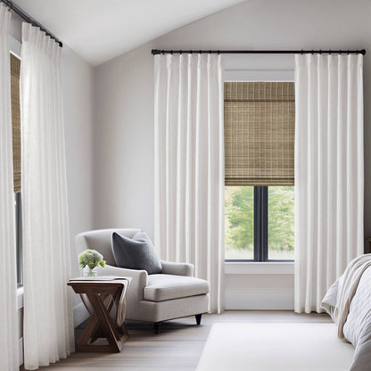 Emery 300gsm poly linen with 7 pinch pleat per pc