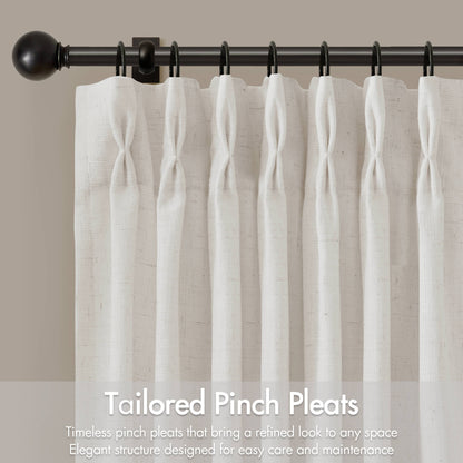 Emery 300gsm poly linen with 7 pinch pleat per pc