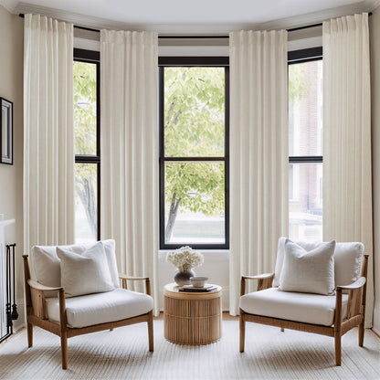 Emery 300gsm poly linen with 7 pinch pleat per pc