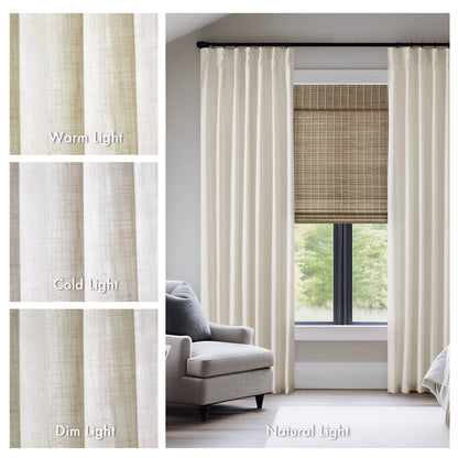 Emery 300gsm poly linen with 7 pinch pleat per pc