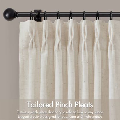 Emery 300gsm poly linen with 7 pinch pleat per pc