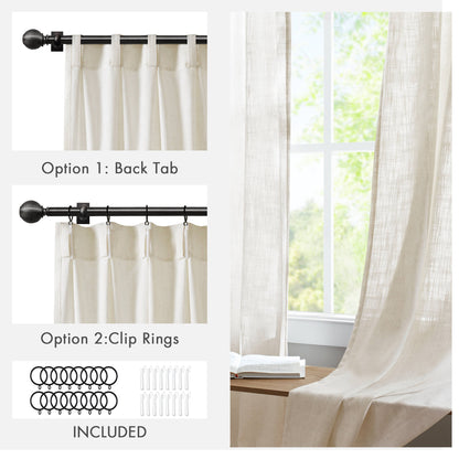 Emery 300gsm poly linen with 7 pinch pleat per pc