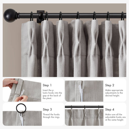 Emery 300gsm poly linen with 7 pinch pleat per pc