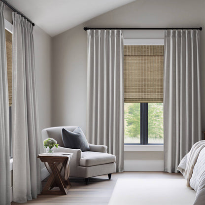 Emery 300gsm poly linen with 7 pinch pleat per pc