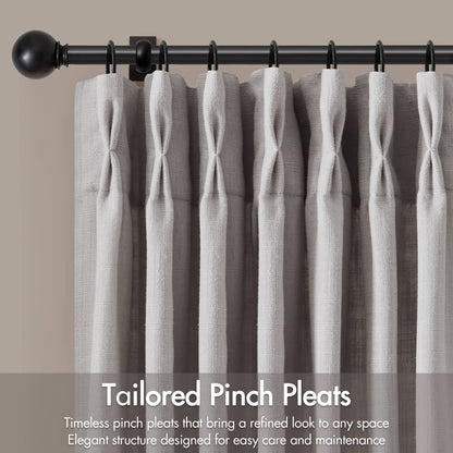 Emery 300gsm poly linen with 7 pinch pleat per pc