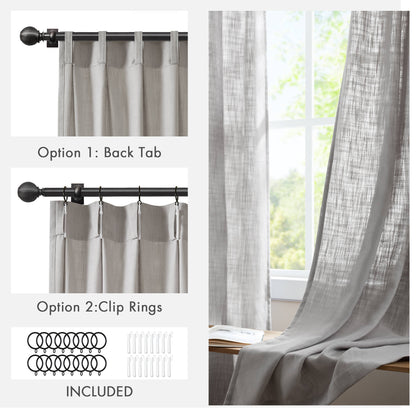 Emery 300gsm poly linen with 7 pinch pleat per pc