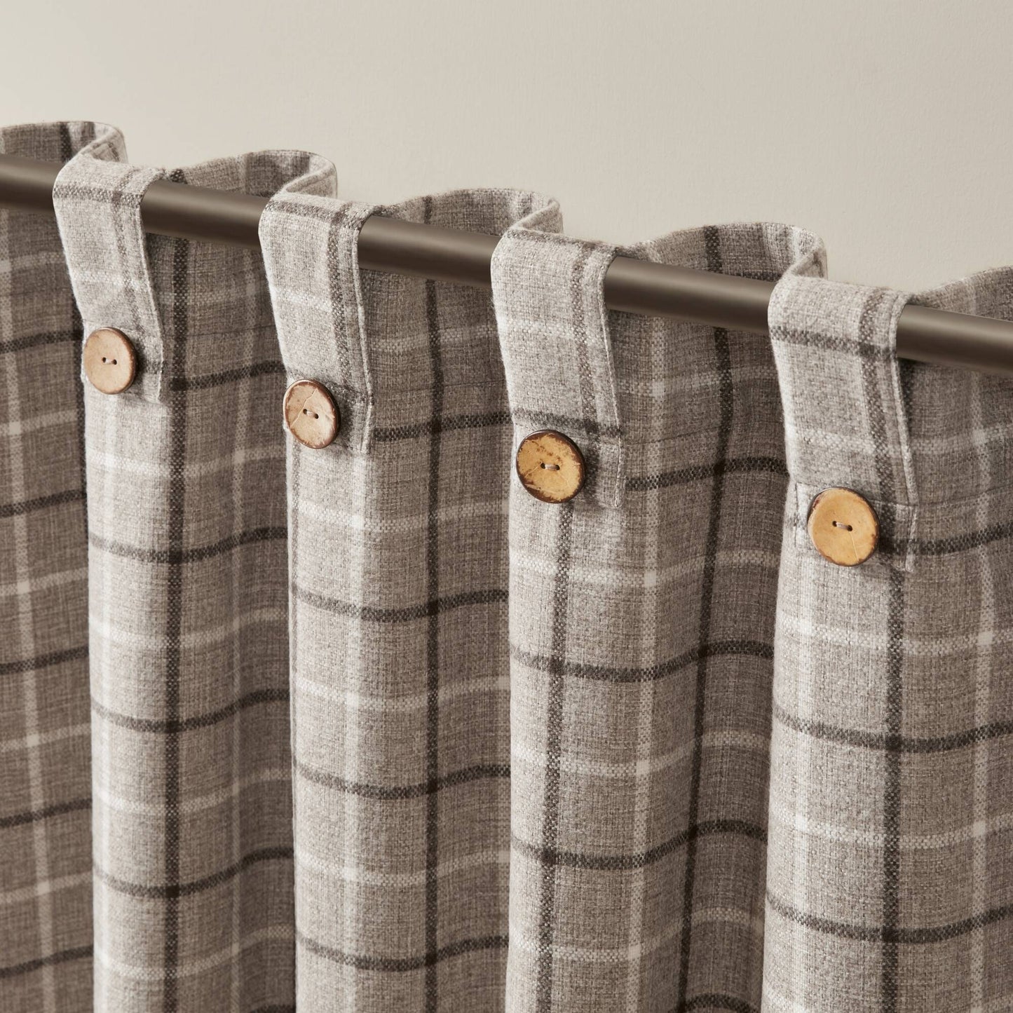 Anaheim Plaid Rod Pocket and Back Tab Curtain Panel with Fleece Lining