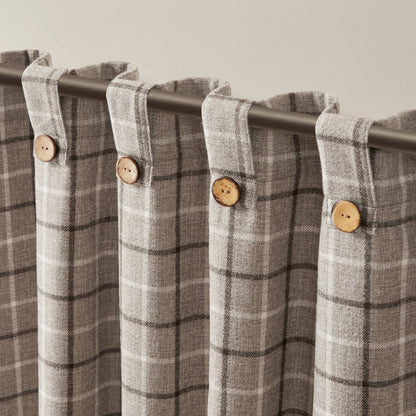 Anaheim Plaid Rod Pocket and Back Tab Curtain Panel with Fleece Lining