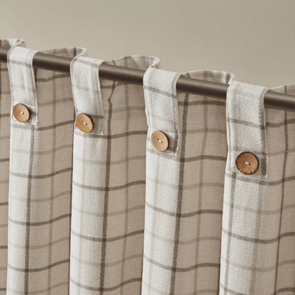 Anaheim Plaid Rod Pocket and Back Tab Curtain Panel with Fleece Lining