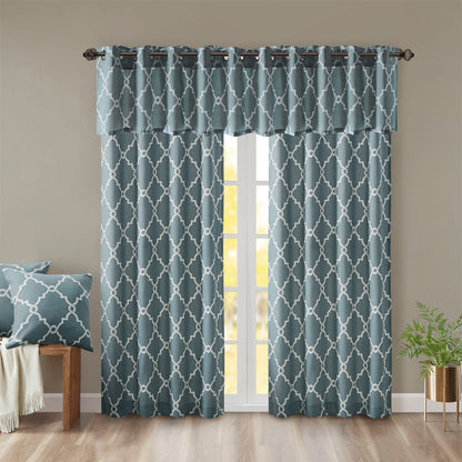 Saratoga Fretwork Print Grommet Top Window Valance