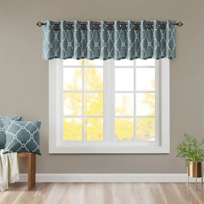 Saratoga Fretwork Print Grommet Top Window Valance
