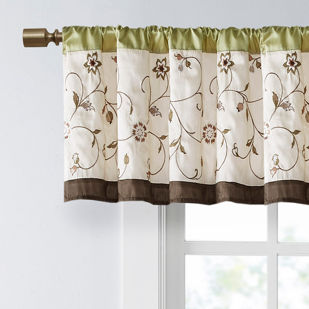 Serene Embroidered Window Valance
