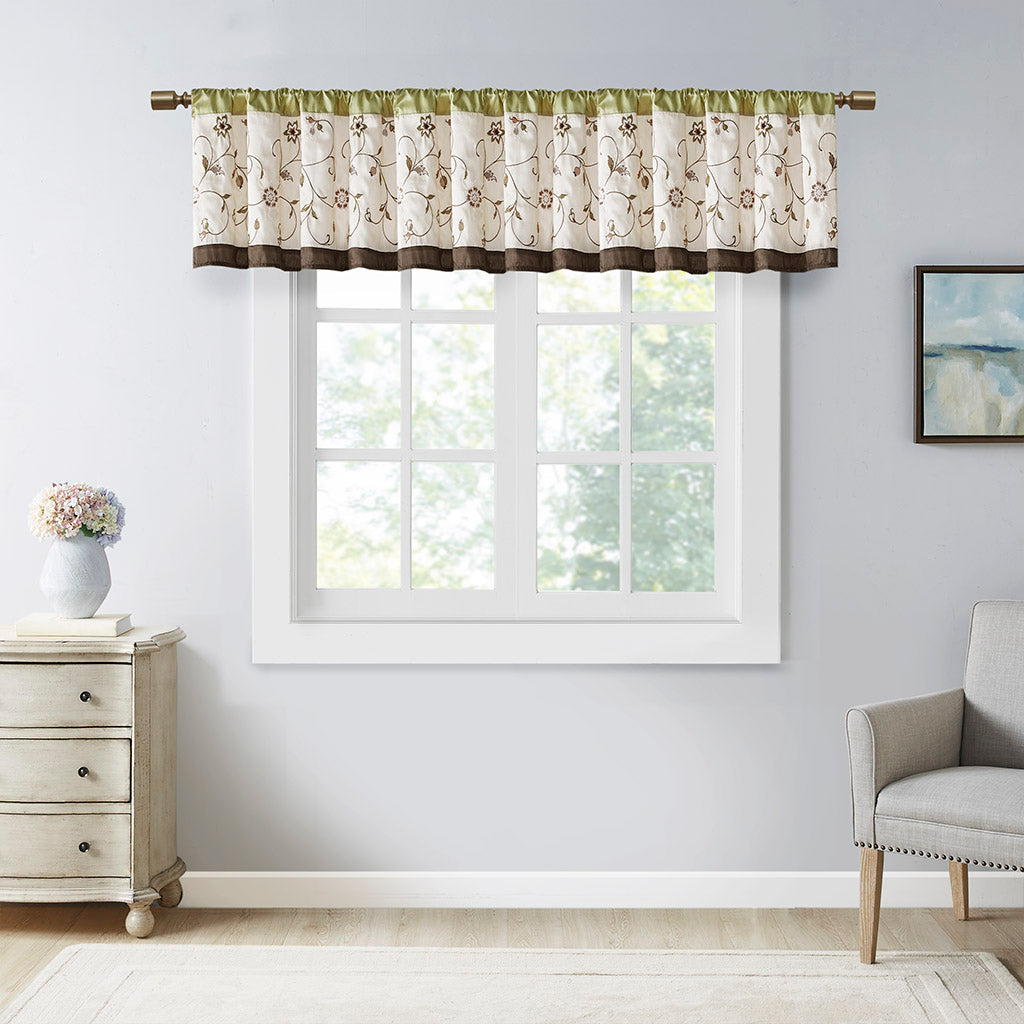Serene Embroidered Window Valance