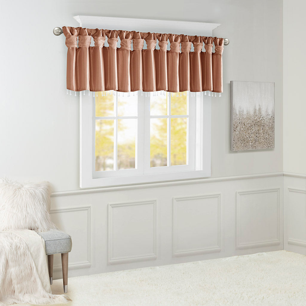 Emilia Lightweight Faux Silk Valance With Beads