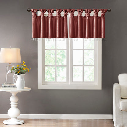 Emilia Lightweight Faux Silk Valance With Beads