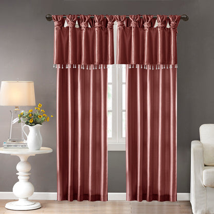 Emilia Lightweight Faux Silk Valance With Beads