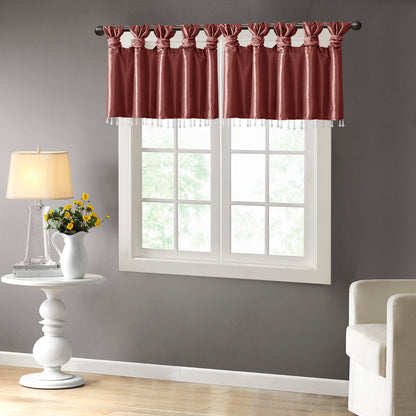 Emilia Lightweight Faux Silk Valance With Beads